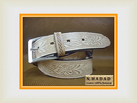 Cinturon Hombre Sueleta Natural Grabado Bellota