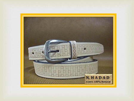 Cinturon Hombre Sueleta Natural Grabado