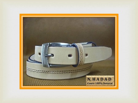 Cinturon Hombre sueleta Natural con Costura
