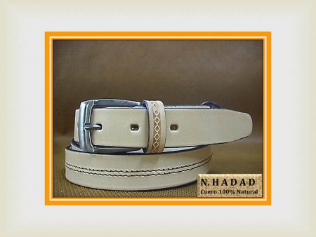 Cinturon Hombre Sueleta Natural con Costura